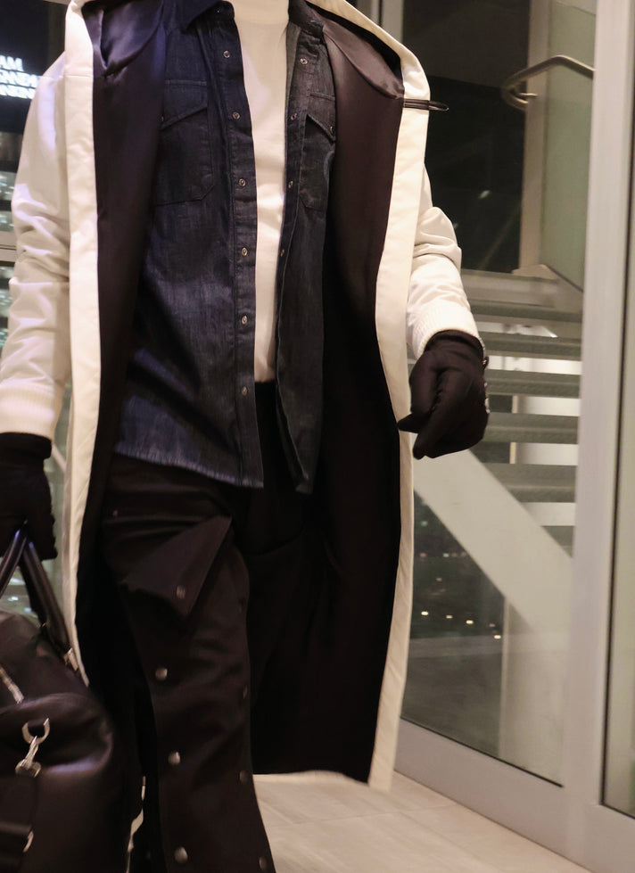 蓝黑色常规版型牛仔衬衫