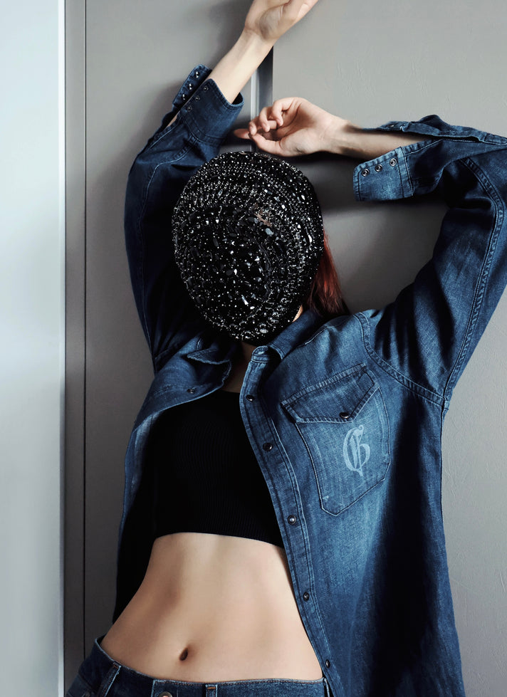 BLUE DENIM SHIRT WITH POCKETS - G|Forever