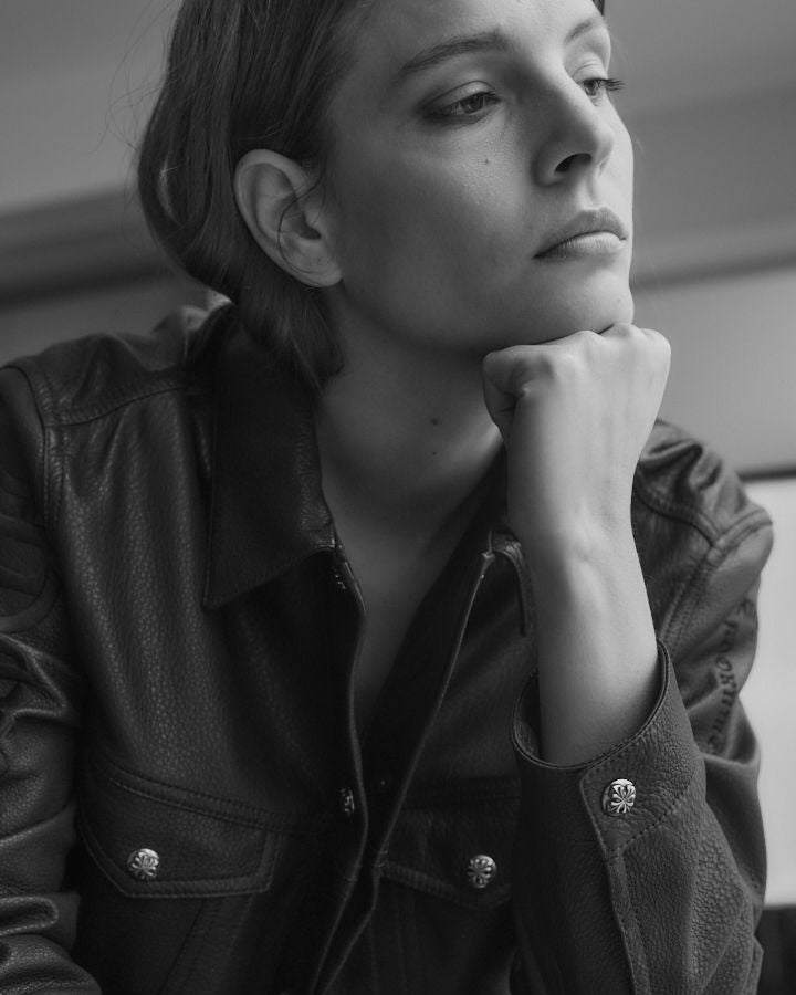 蓝色NAPPA羔羊皮夹克