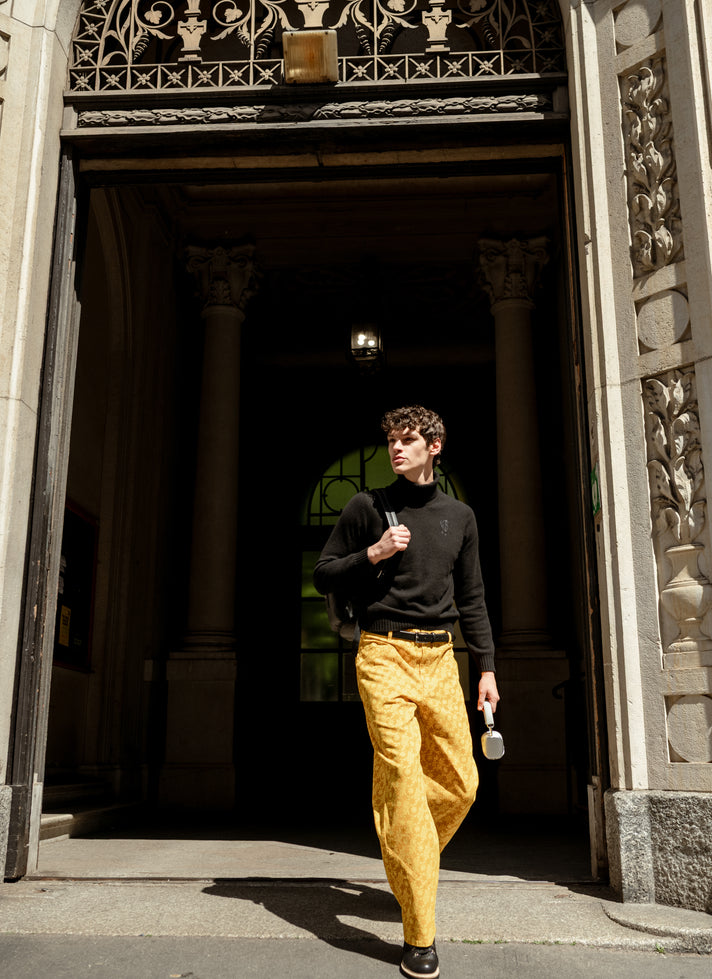 ARCHIVE YELLOW DENIM LARGE PANTS - G|Forever