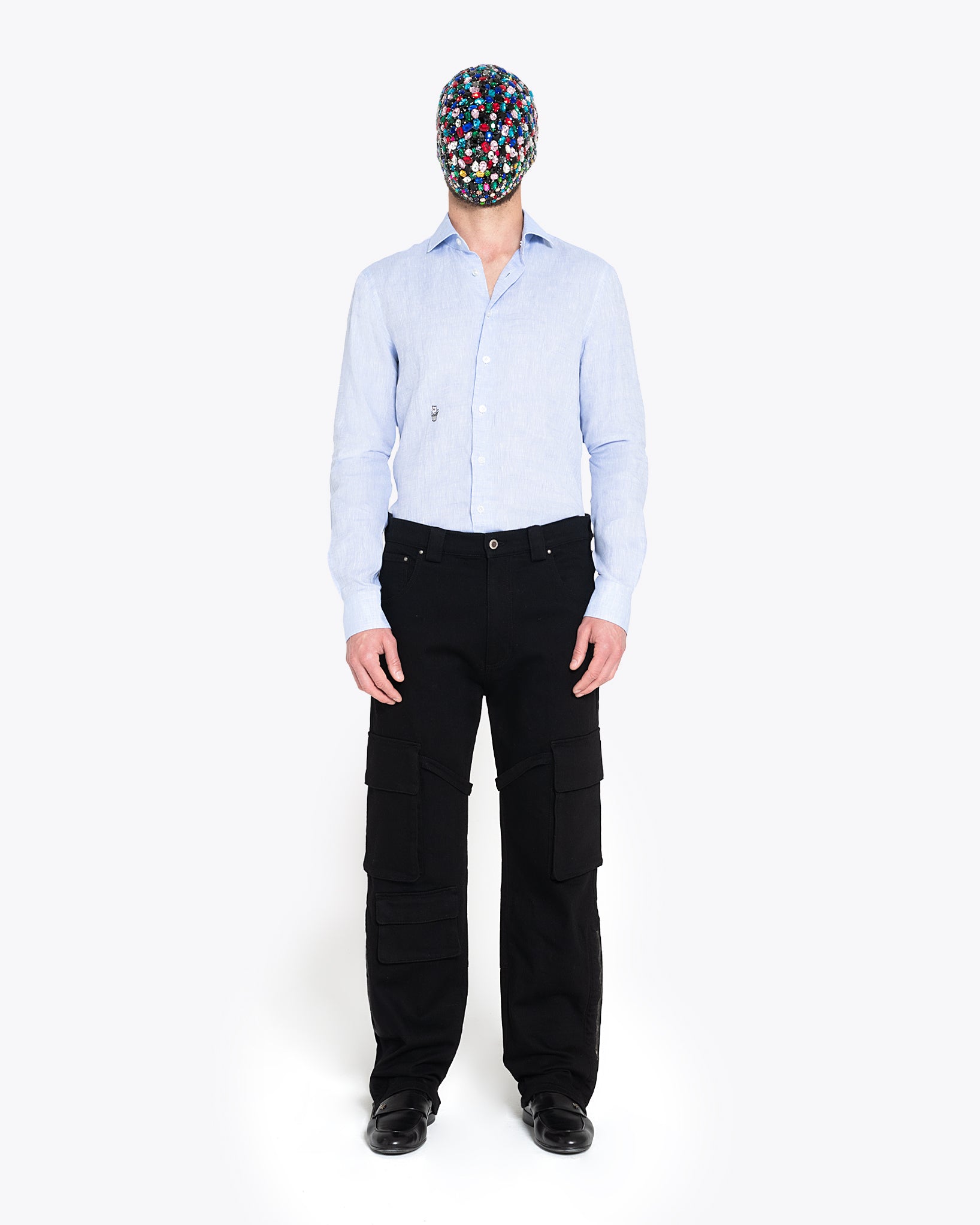 黑色工装牛仔裤