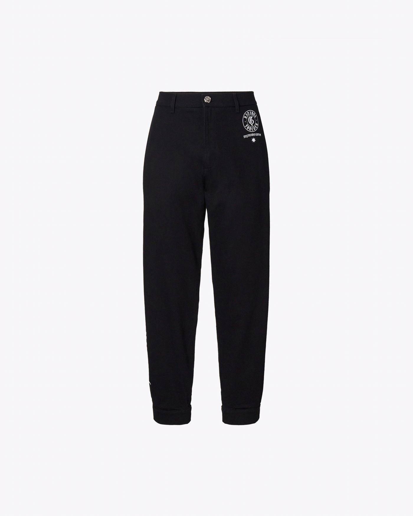 Black pants with logo