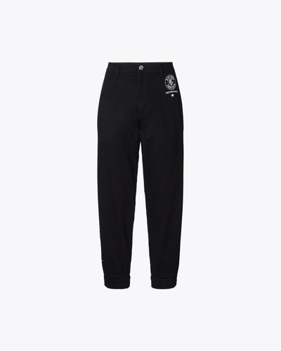 Black pants with logo