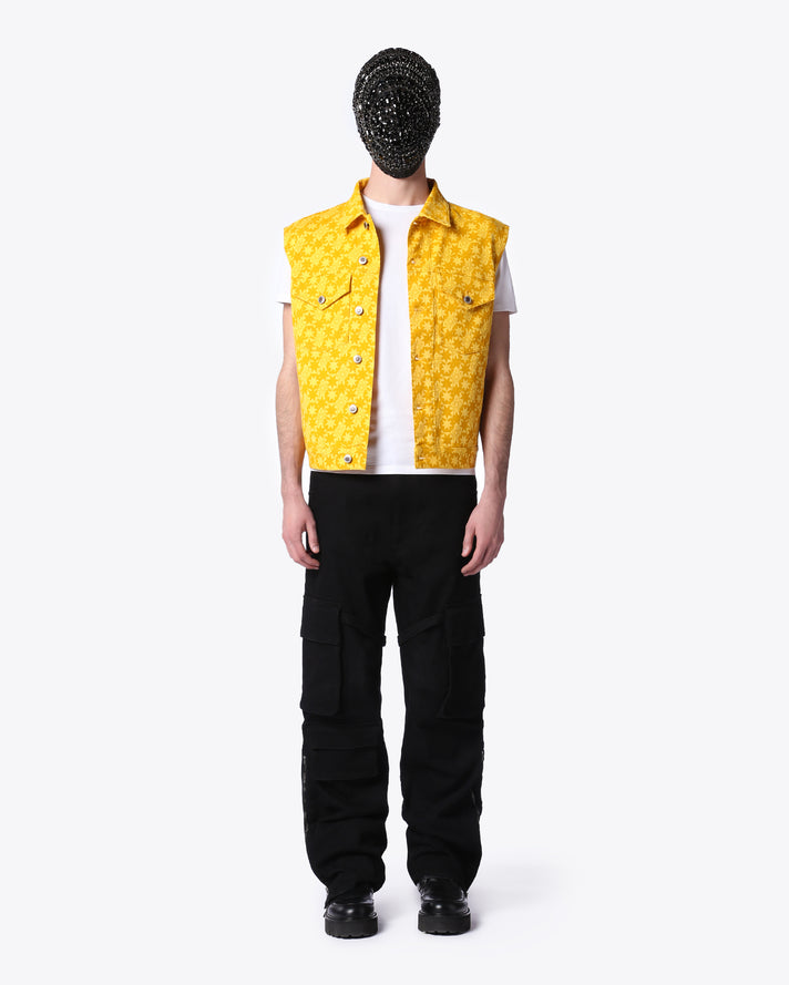 ARCHIVE YELLOW DENIM SLEEVELESS JACKET