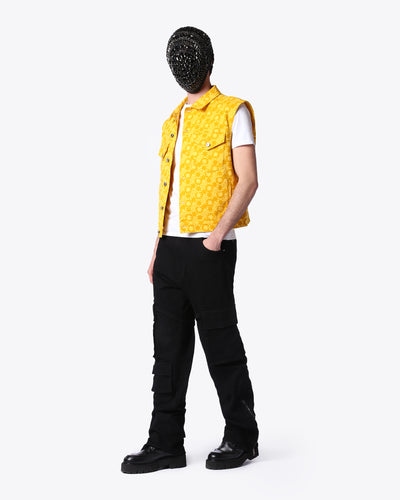 ARCHIVE YELLOW DENIM SLEEVELESS JACKET