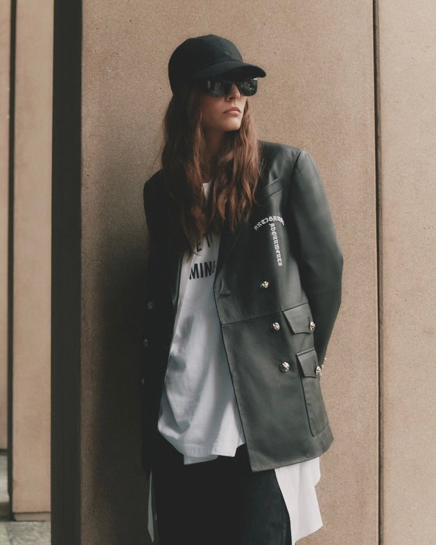 BLACK CASHMERE BLEND BASEBALL CAP