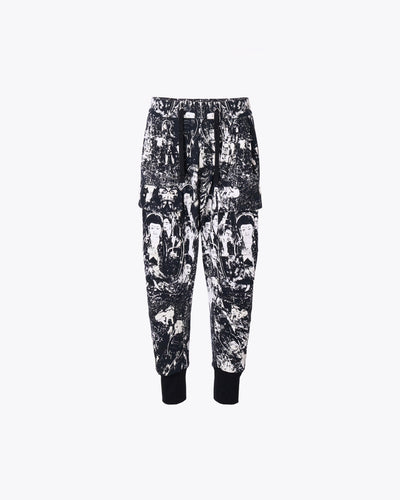 Buddha print jogger pants