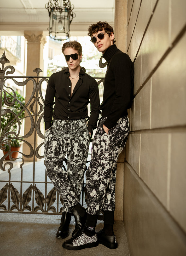 Buddha print jogger pants