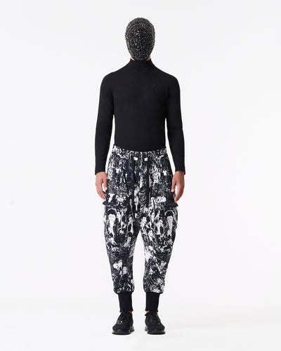 Buddha print jogger pants