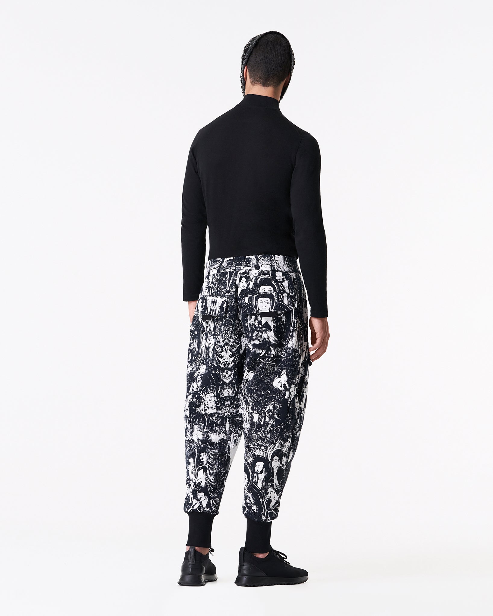 Buddha print jogger pants