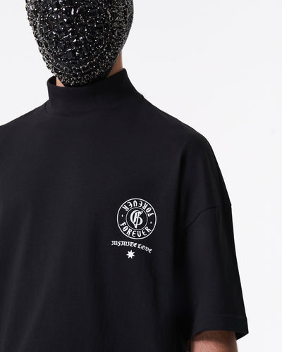 Black turtleneck t-shirt with logo