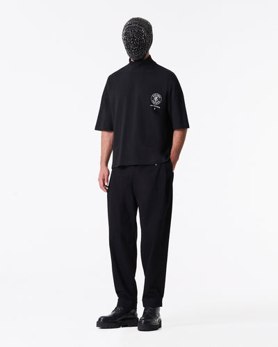 Black turtleneck t-shirt with logo