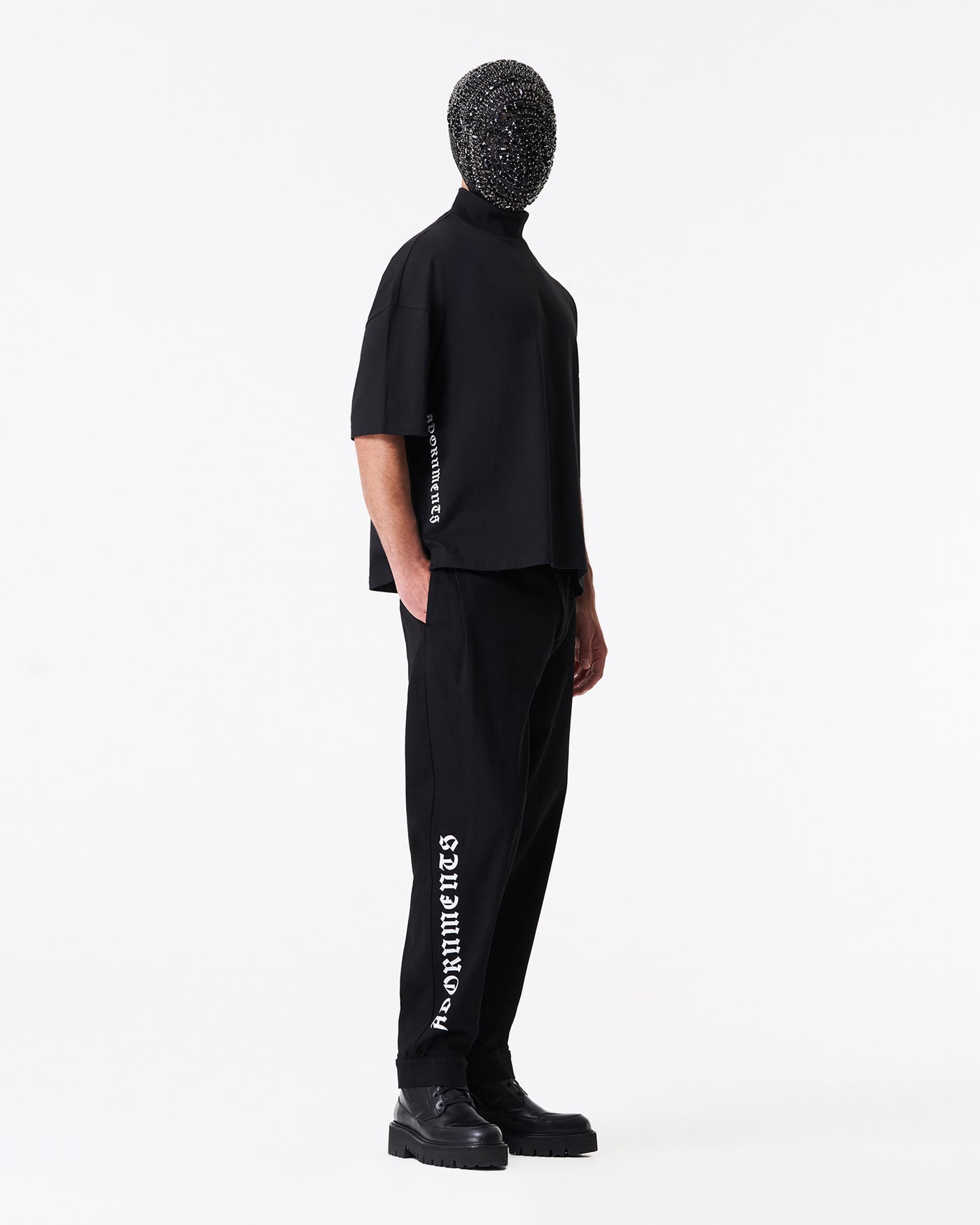 Black turtleneck t-shirt with logo