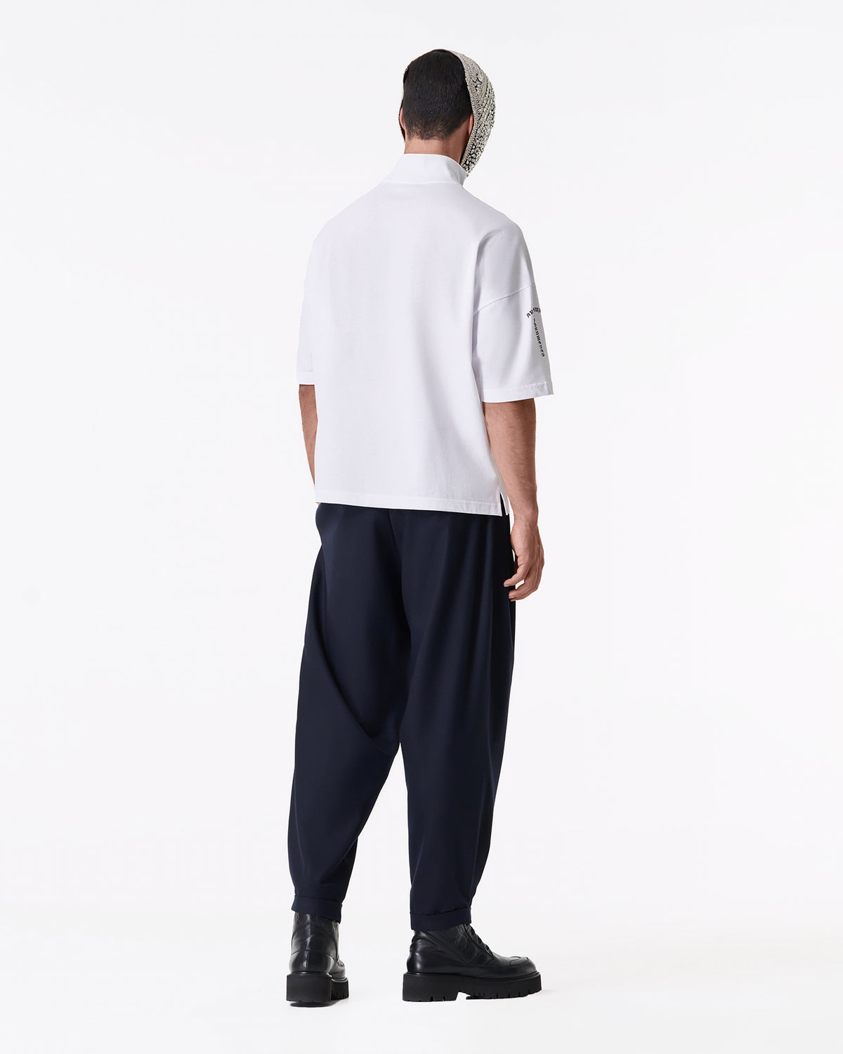 White turtleneck t-shirt with logo - G|Forever