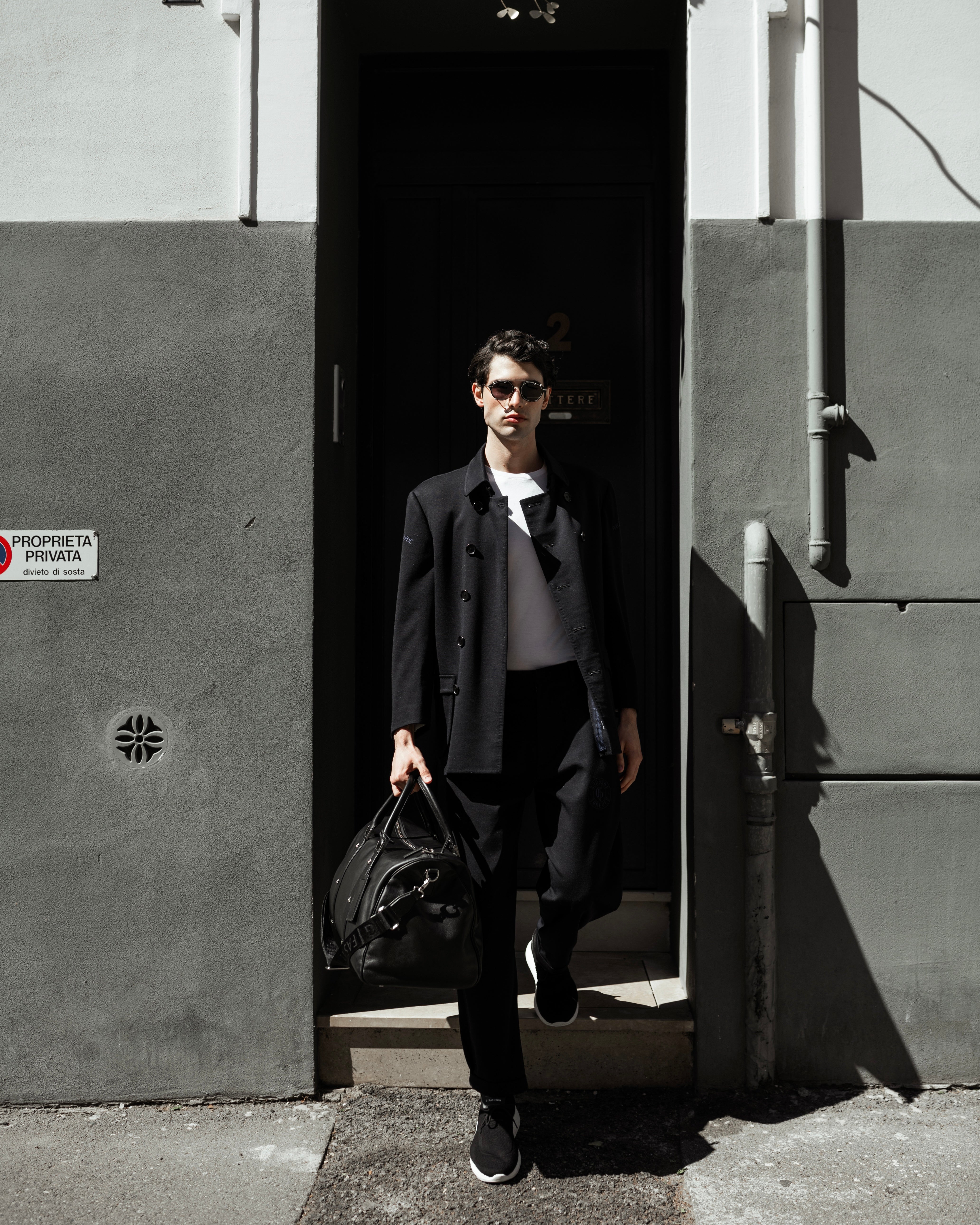 深蓝色羊毛150’s裤子