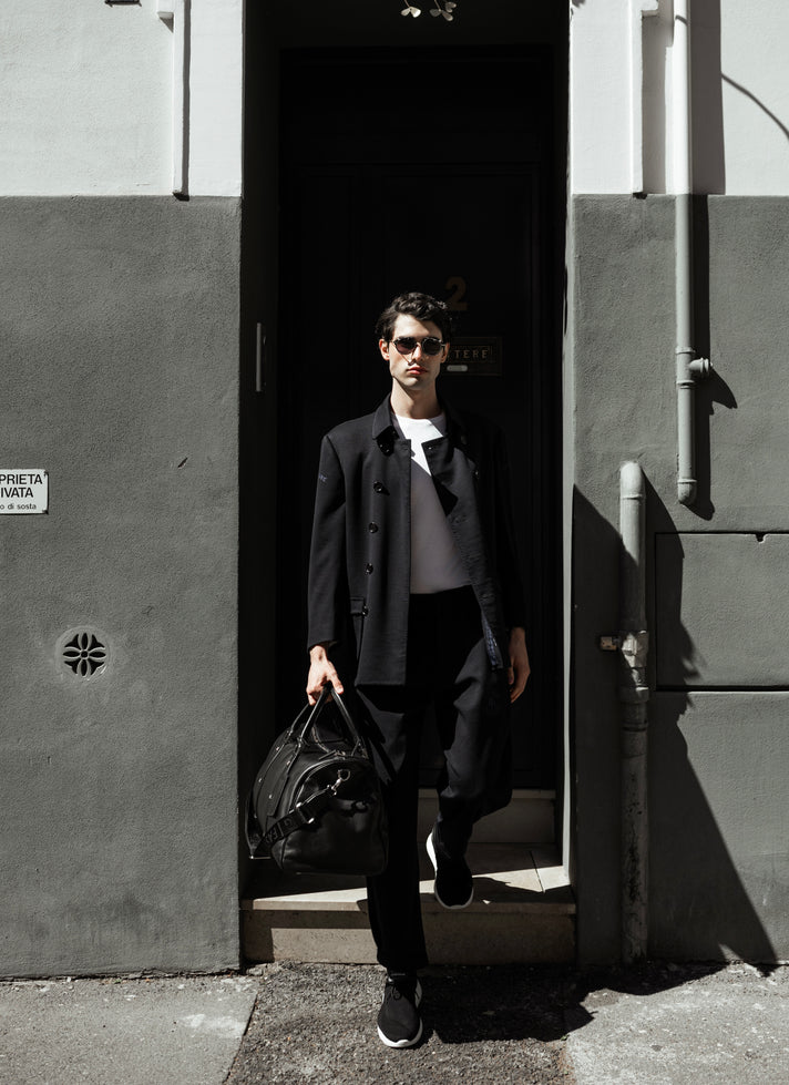 深蓝色羊毛150’s裤子