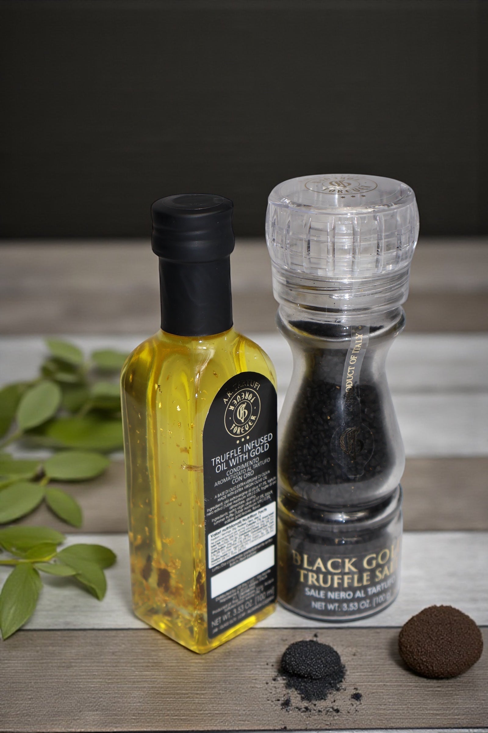 Truffle Gold Duo Box: Olive Oil & Black Salt