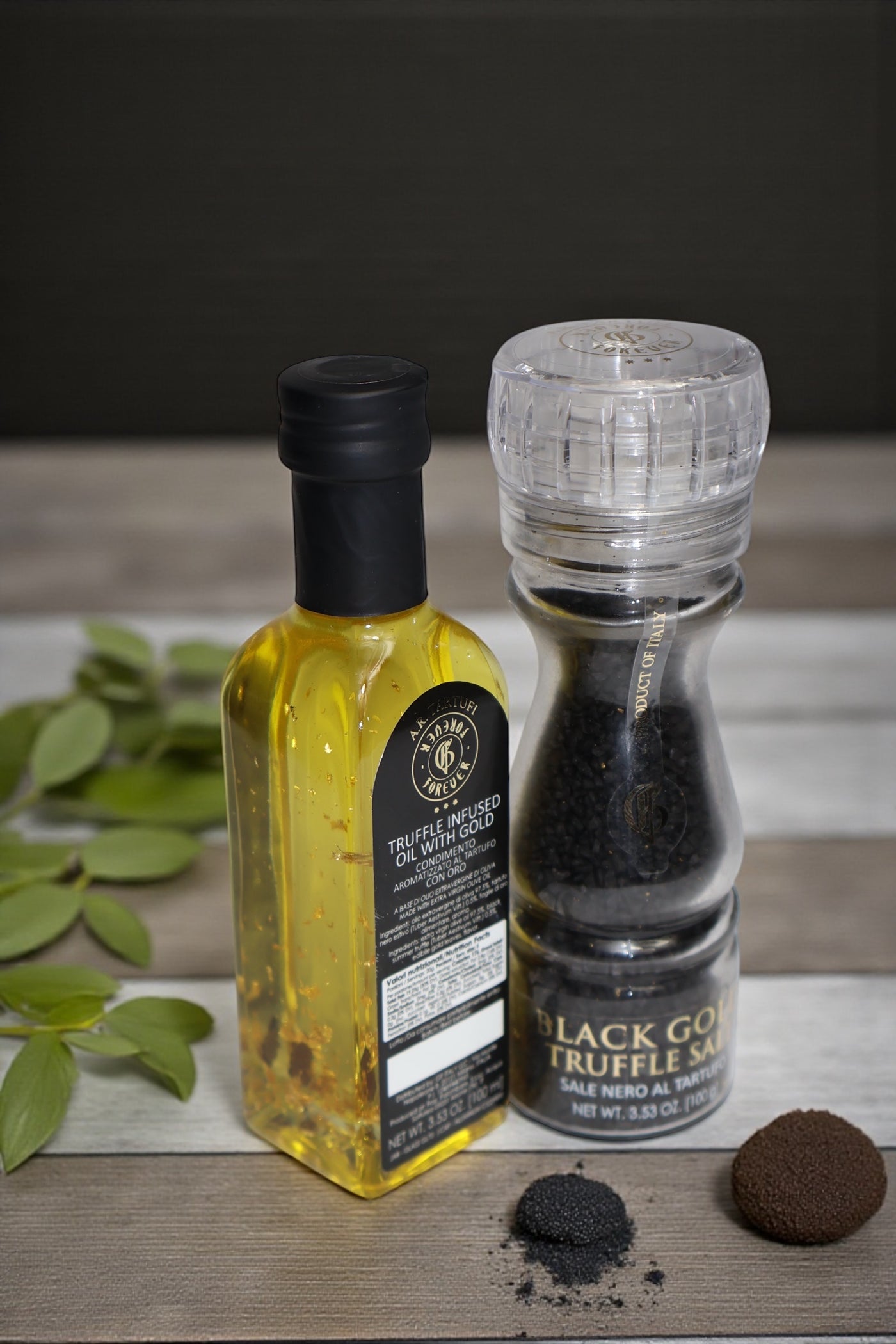 Truffle Gold Duo Box: Olive Oil & Black Salt