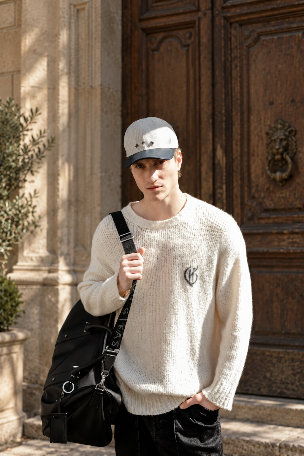 White loose fit sweater