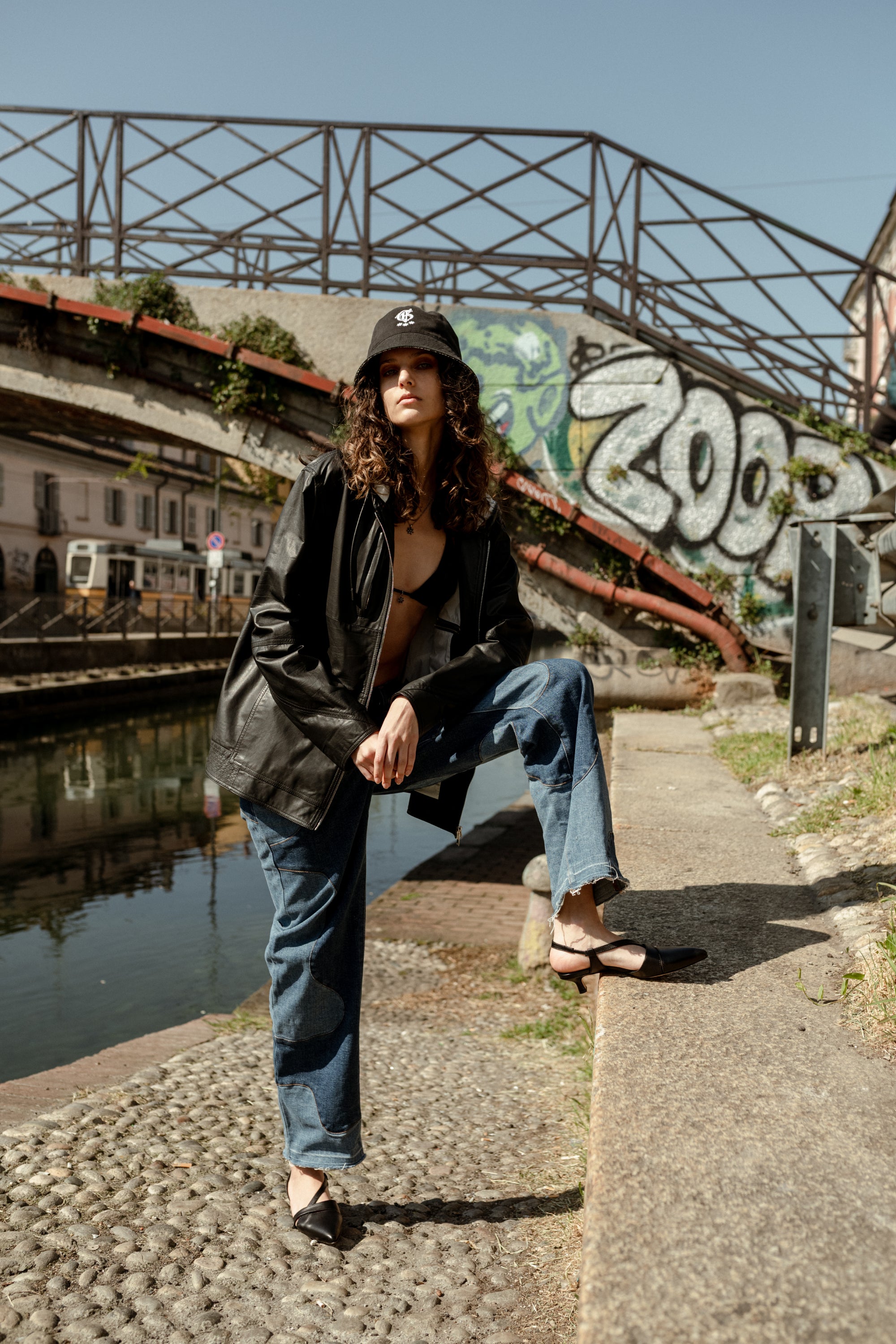 The Black Leather Visionary Sandals