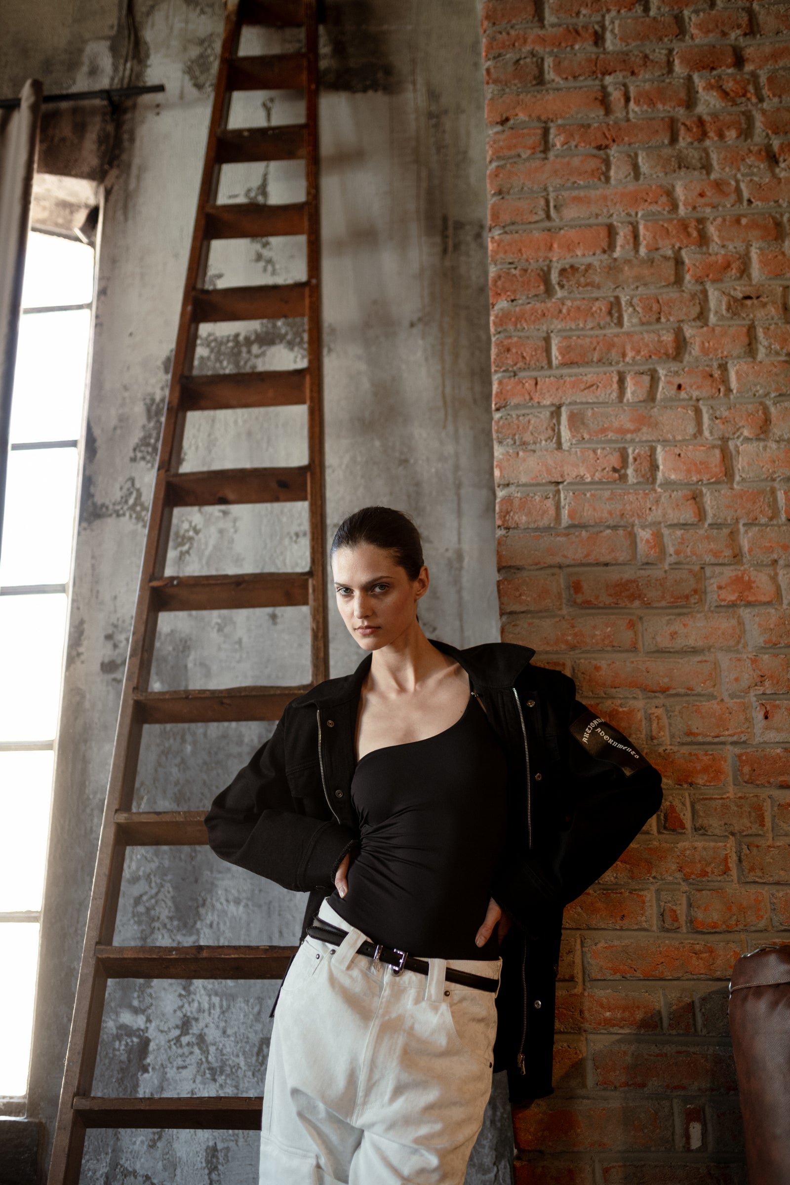 Black stretch cotton jacket