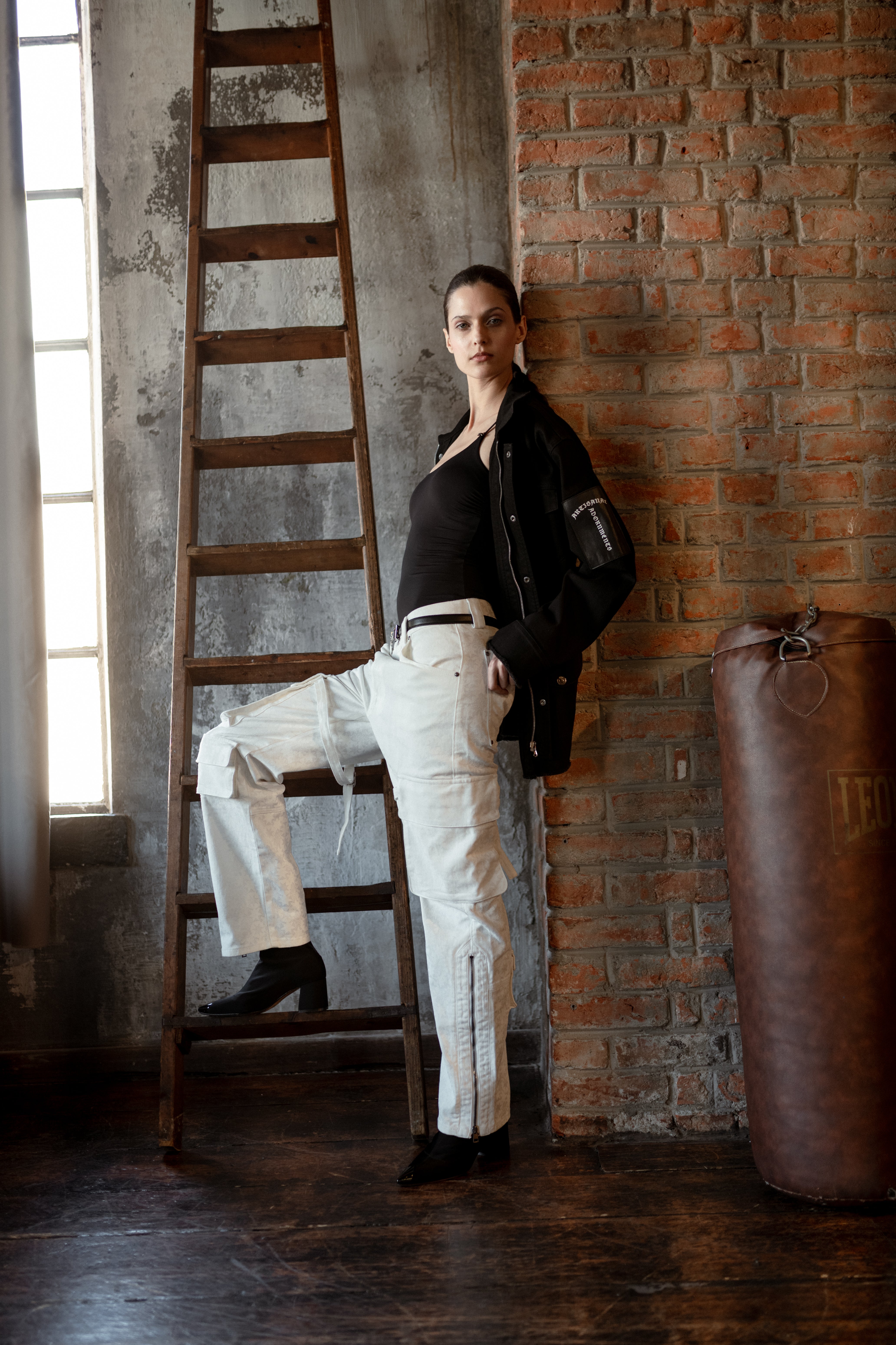 Black stretch cotton jacket