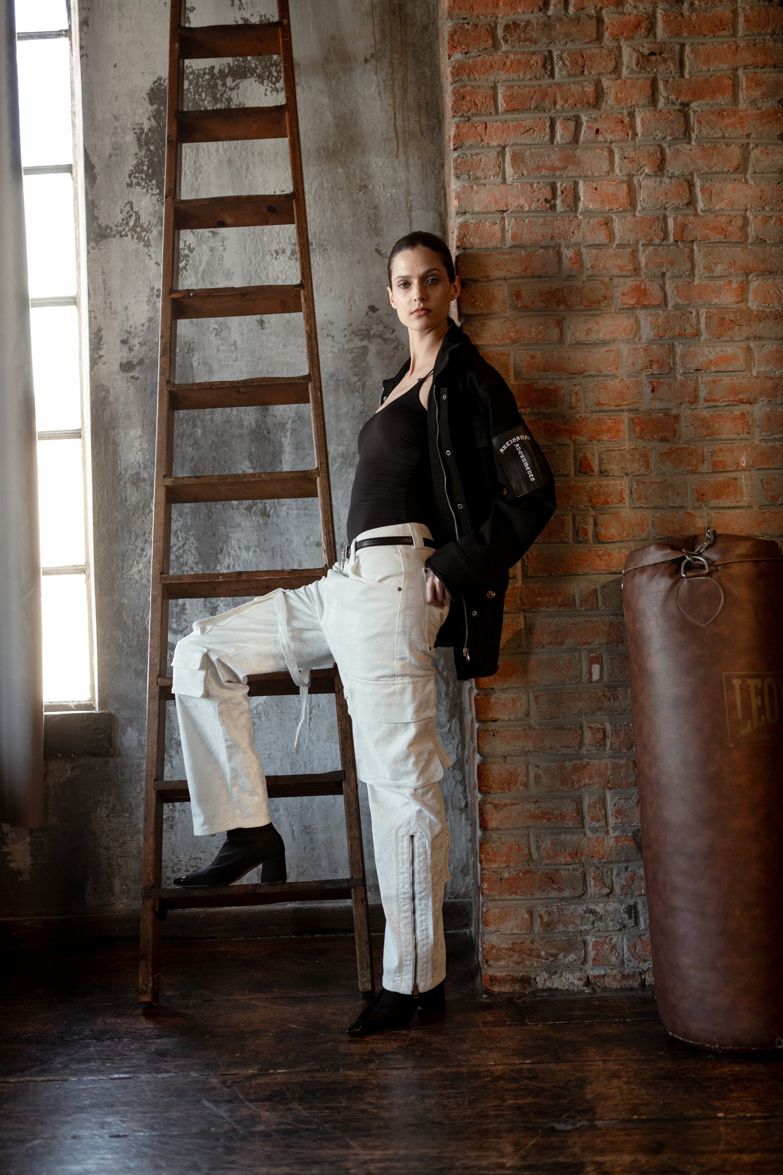 Black stretch cotton jacket