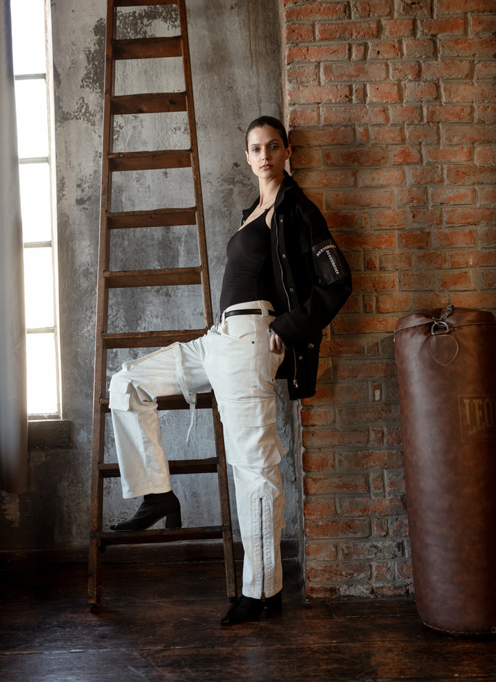 Black stretch cotton jacket