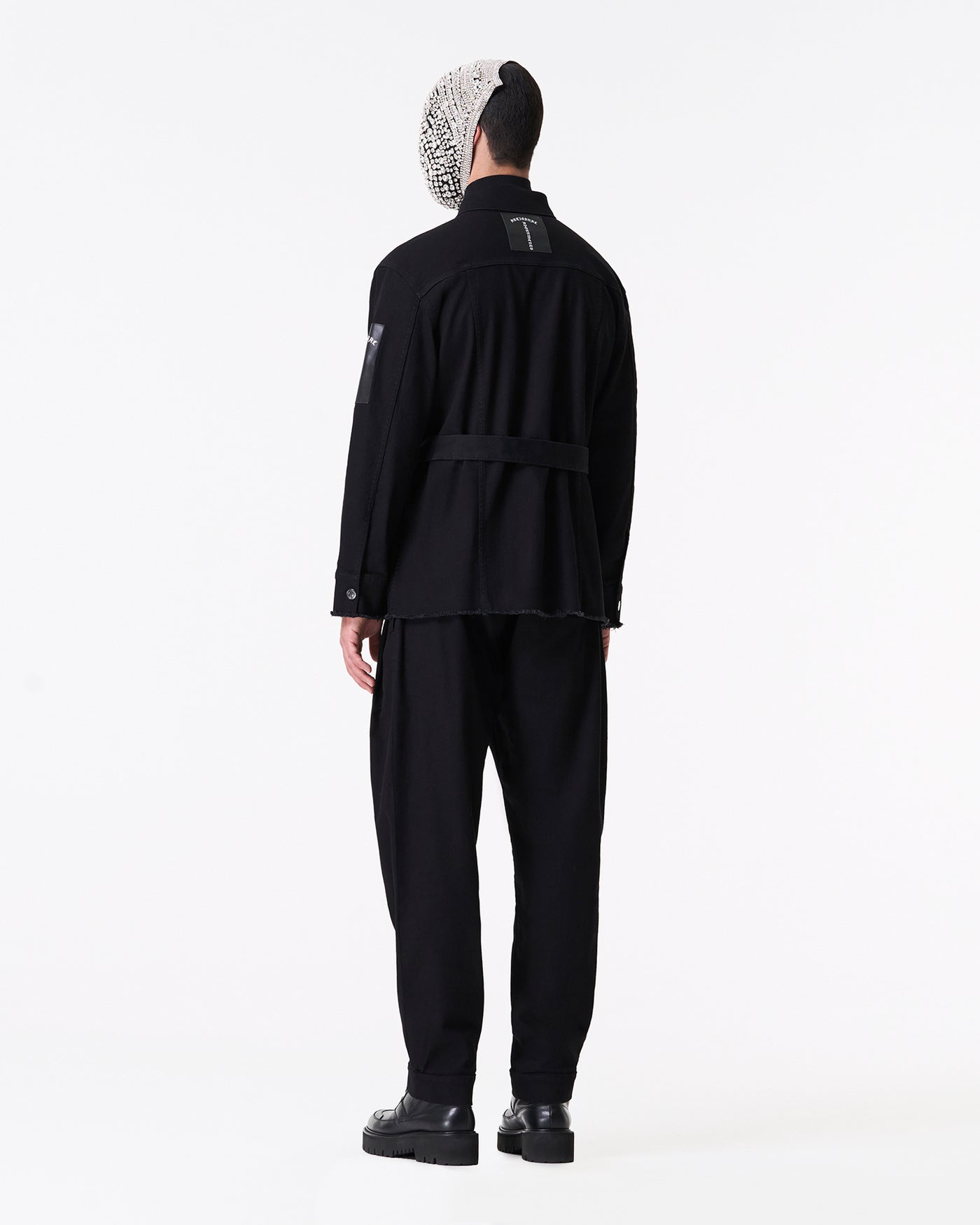 Black stretch cotton jacket