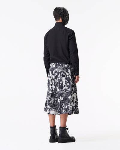 Buddha print pant skirt