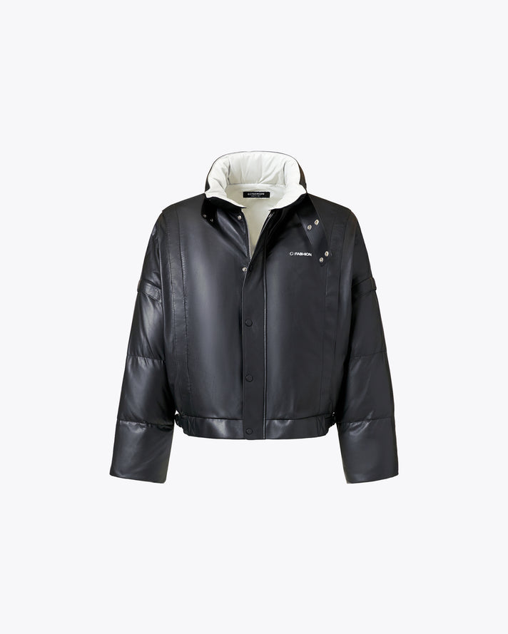 BLACK UNISEX BOMBER WITH WHITE LOGO