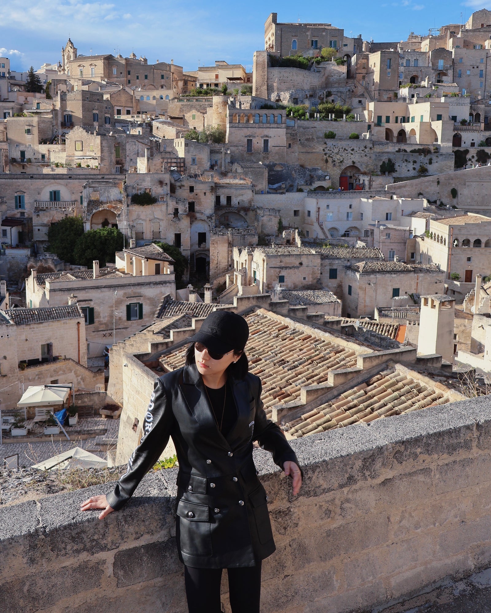 NAPPA羔羊皮双排扣大衣