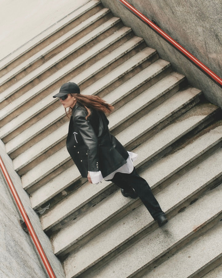 NAPPA羔羊皮双排扣大衣