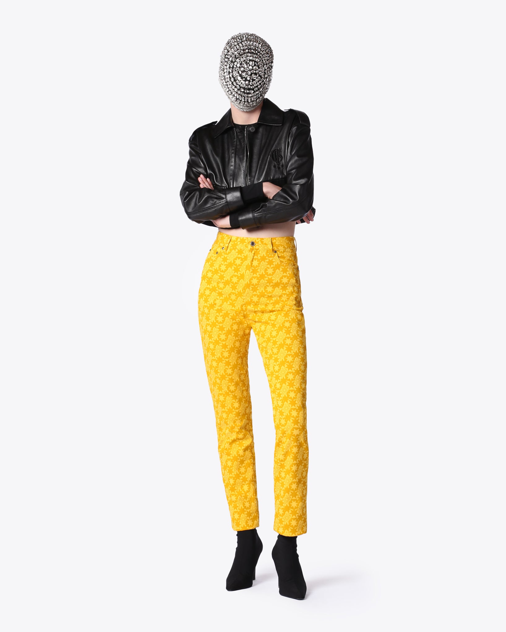 ◆THE MUSEUM VISITOR◆ HEART BLEACHED DENIM PANTS YELLOW 103 Chrome Hearts Yellow Large Cross Patch Jeans – Savonches