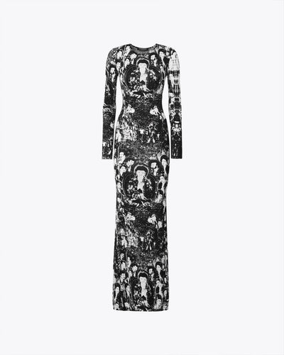 Buddha slim-fit long dress