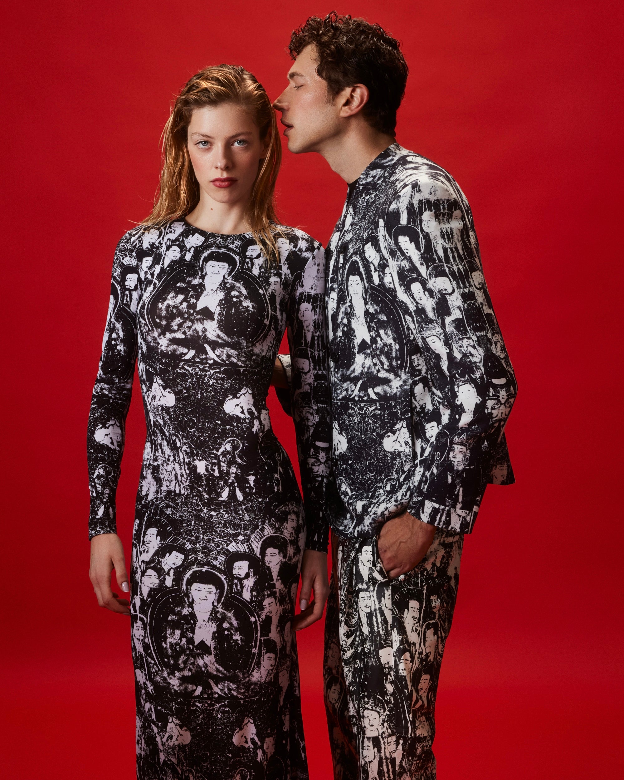 Buddha slim-fit long dress