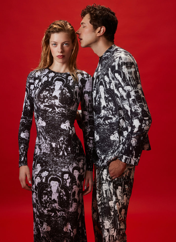 Buddha slim-fit long dress