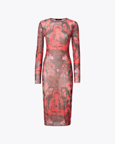 Buddha transparent midi dress