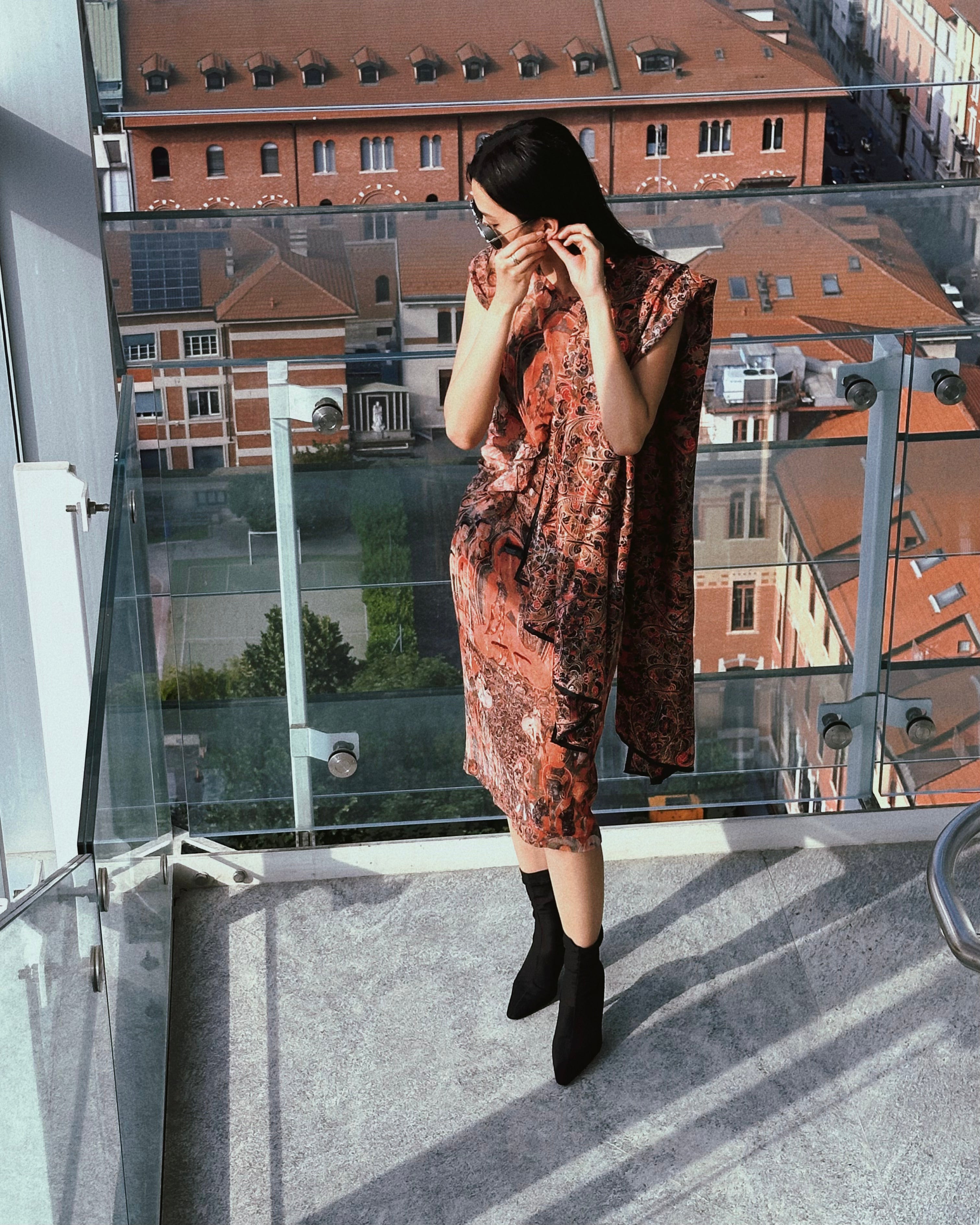 Buddha silk midi dress