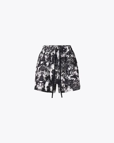 Buddha B&W silk shorts