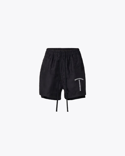 Black silk shorts