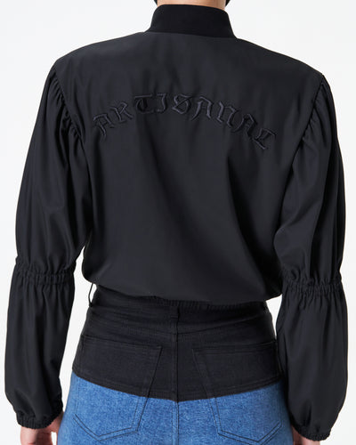 Silk-Lined Black Bomber Jacket