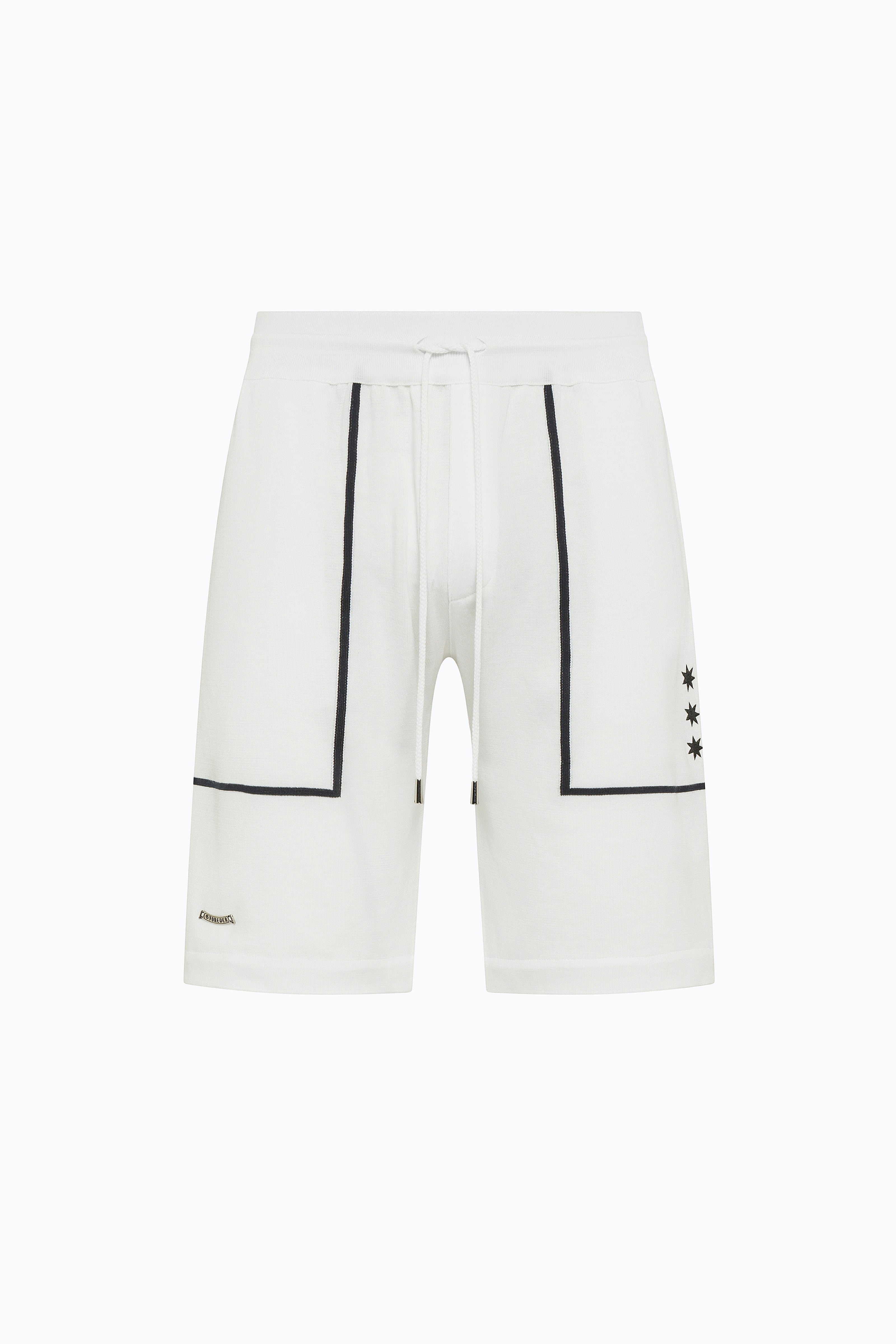 White Stripes Bermuda Shorts
