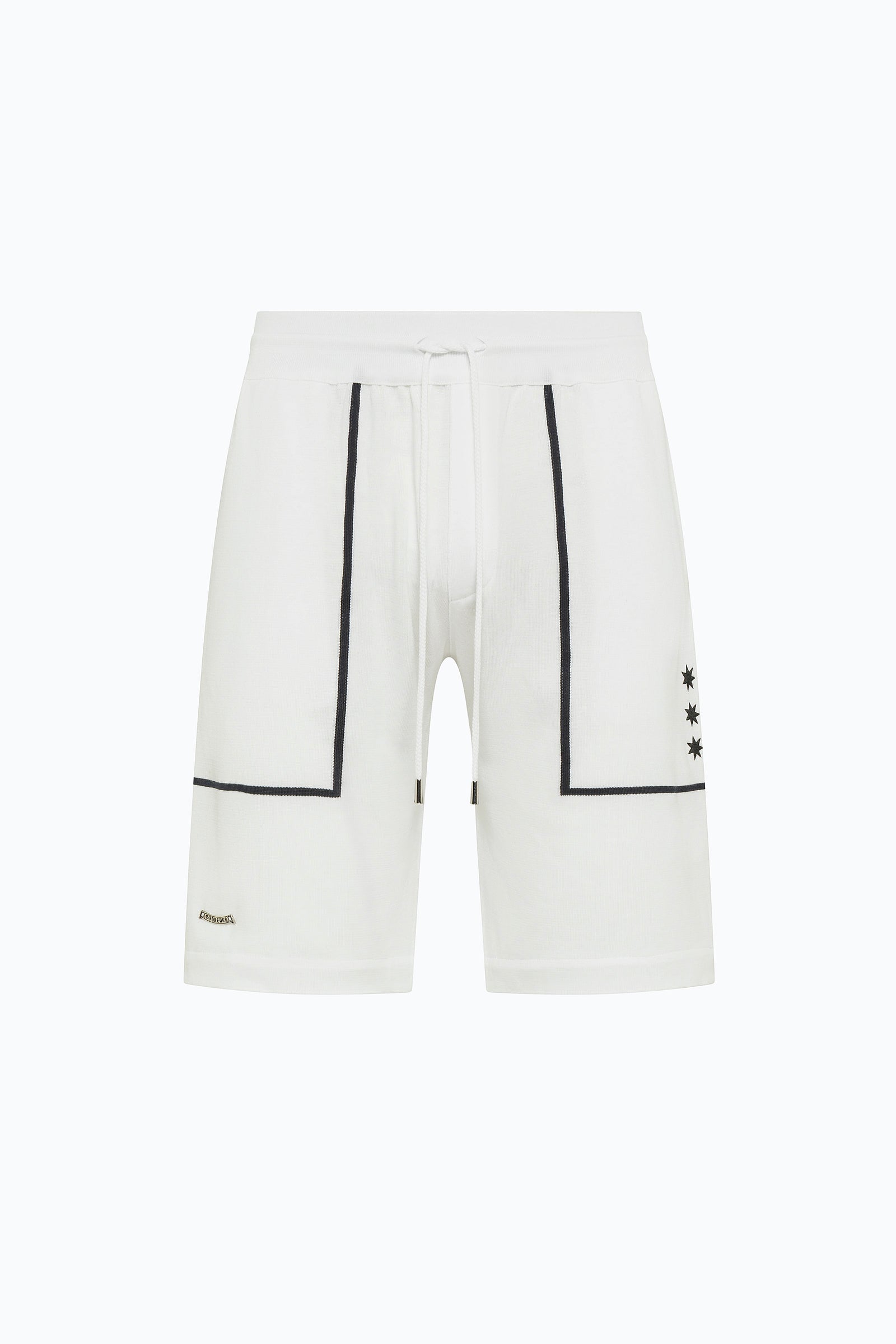 White Stripes Bermuda Shorts