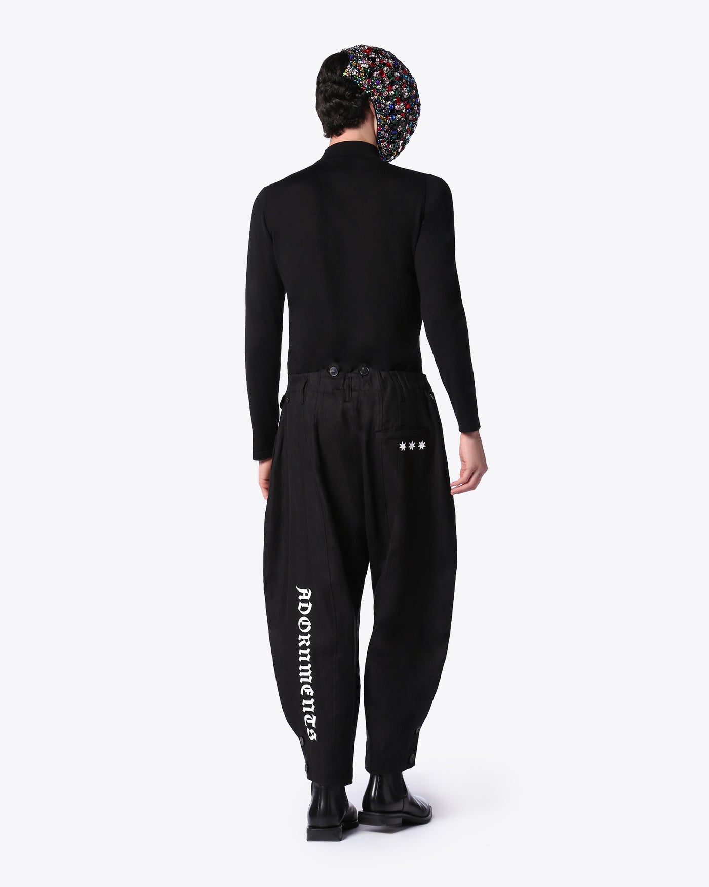 BLACK DECONSTRUCTED BAGGY PANTS