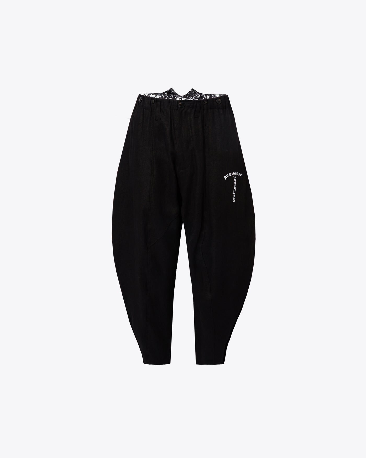 BLACK DECONSTRUCTED BAGGY PANTS