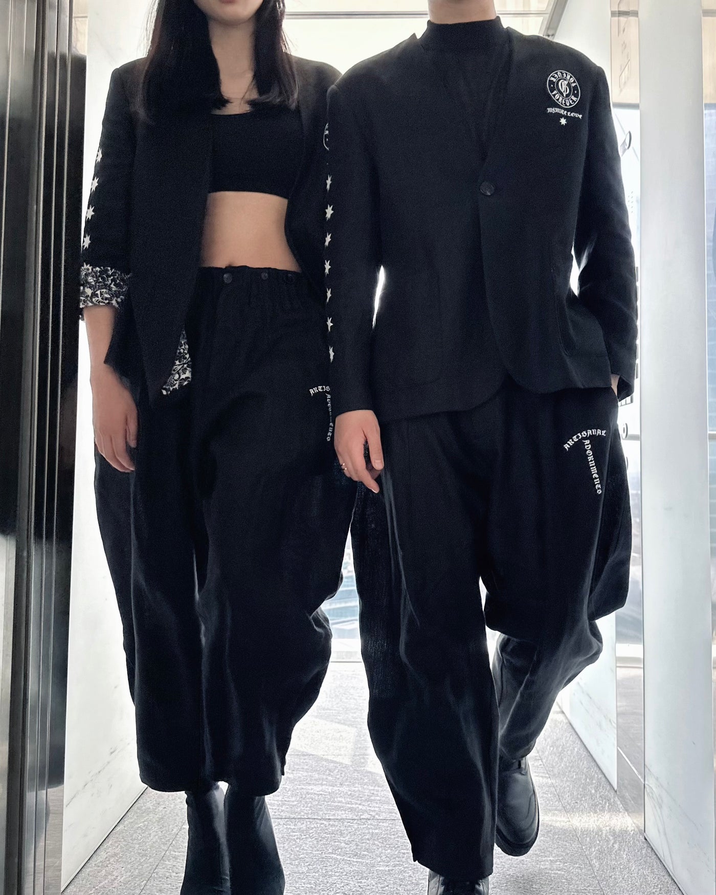 BLACK DECONSTRUCTED BAGGY PANTS