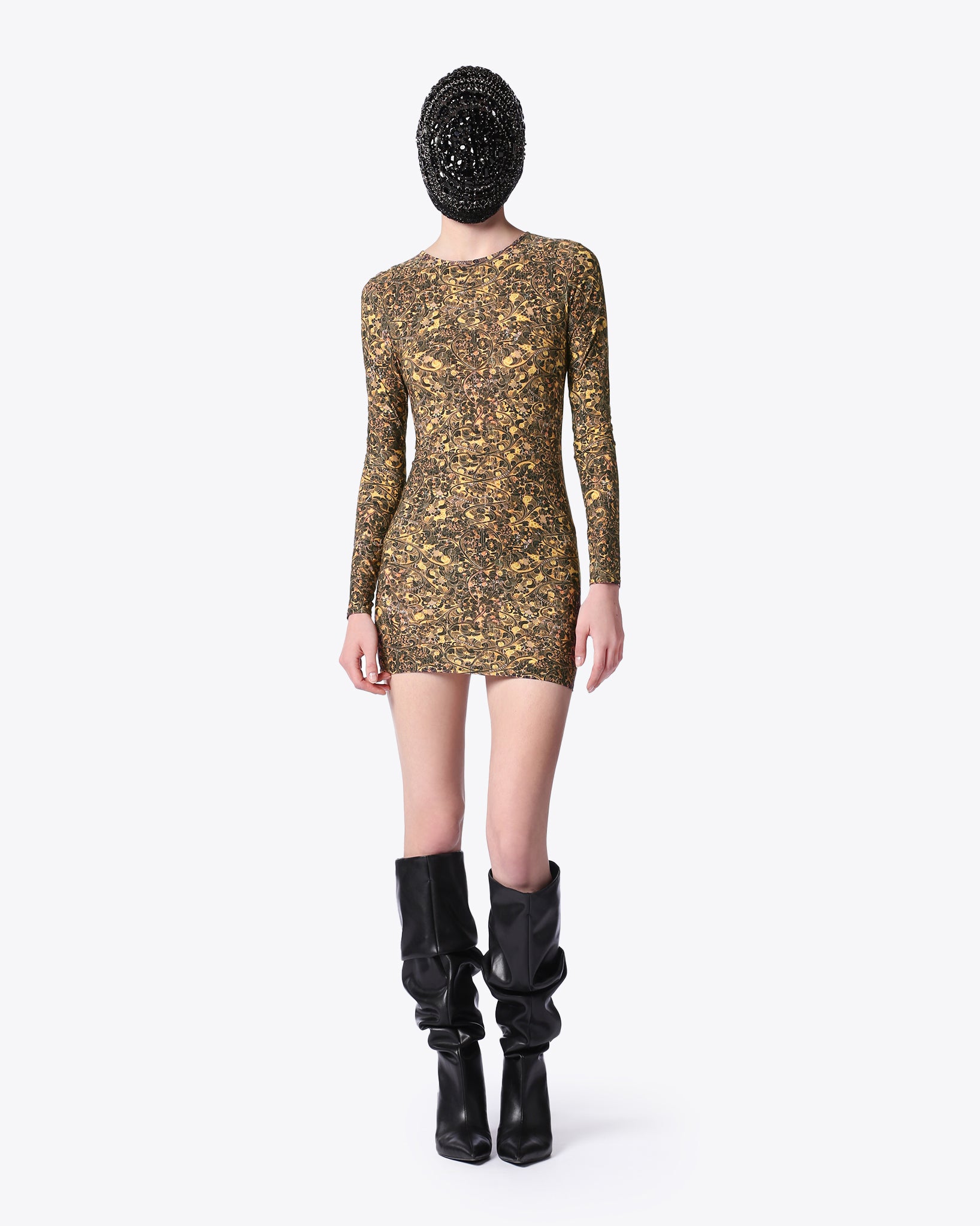 YELLOW SPIRAL BODYCON MINI-DRESS – G|Forever YELLOW SPIRAL BODYCON MINI-DRESS – G|Forever