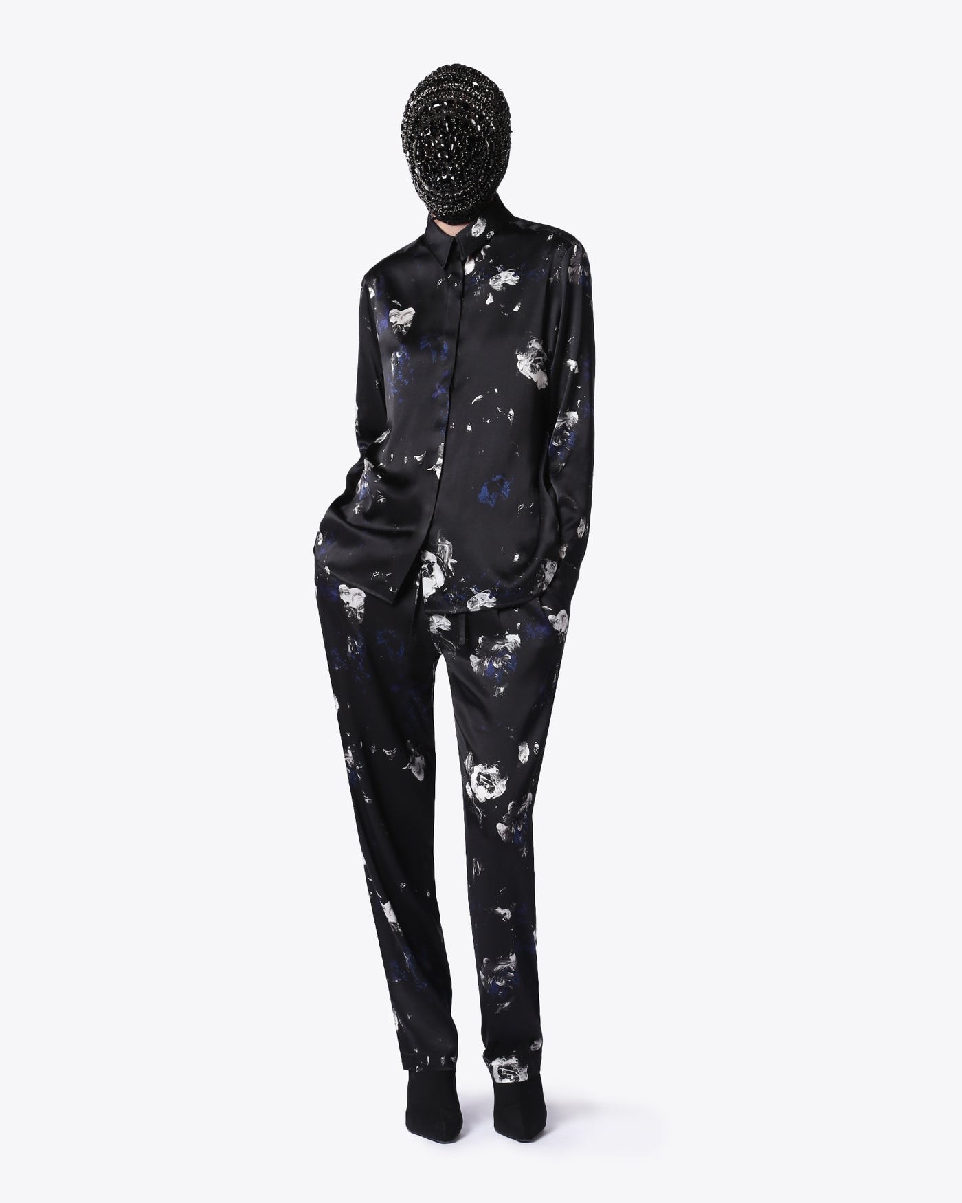 UNISEX MIDNIGHT GARDEN SILK SHIRT