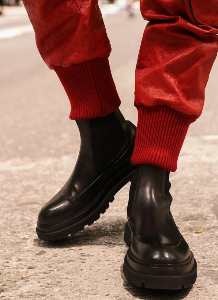 归档系列切尔西皮革靴子